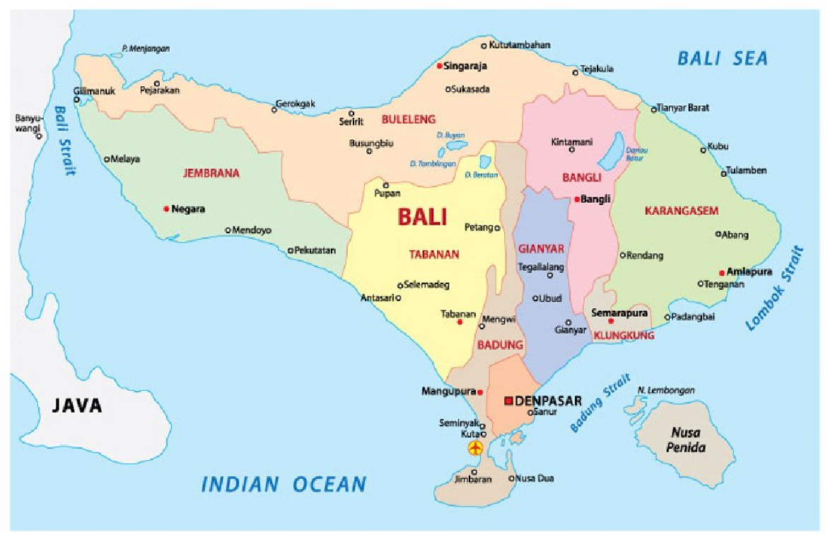 bali tourism map